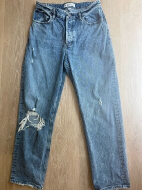 Abercrombie & Fitch The Dad High Rise Curve Love Distressed